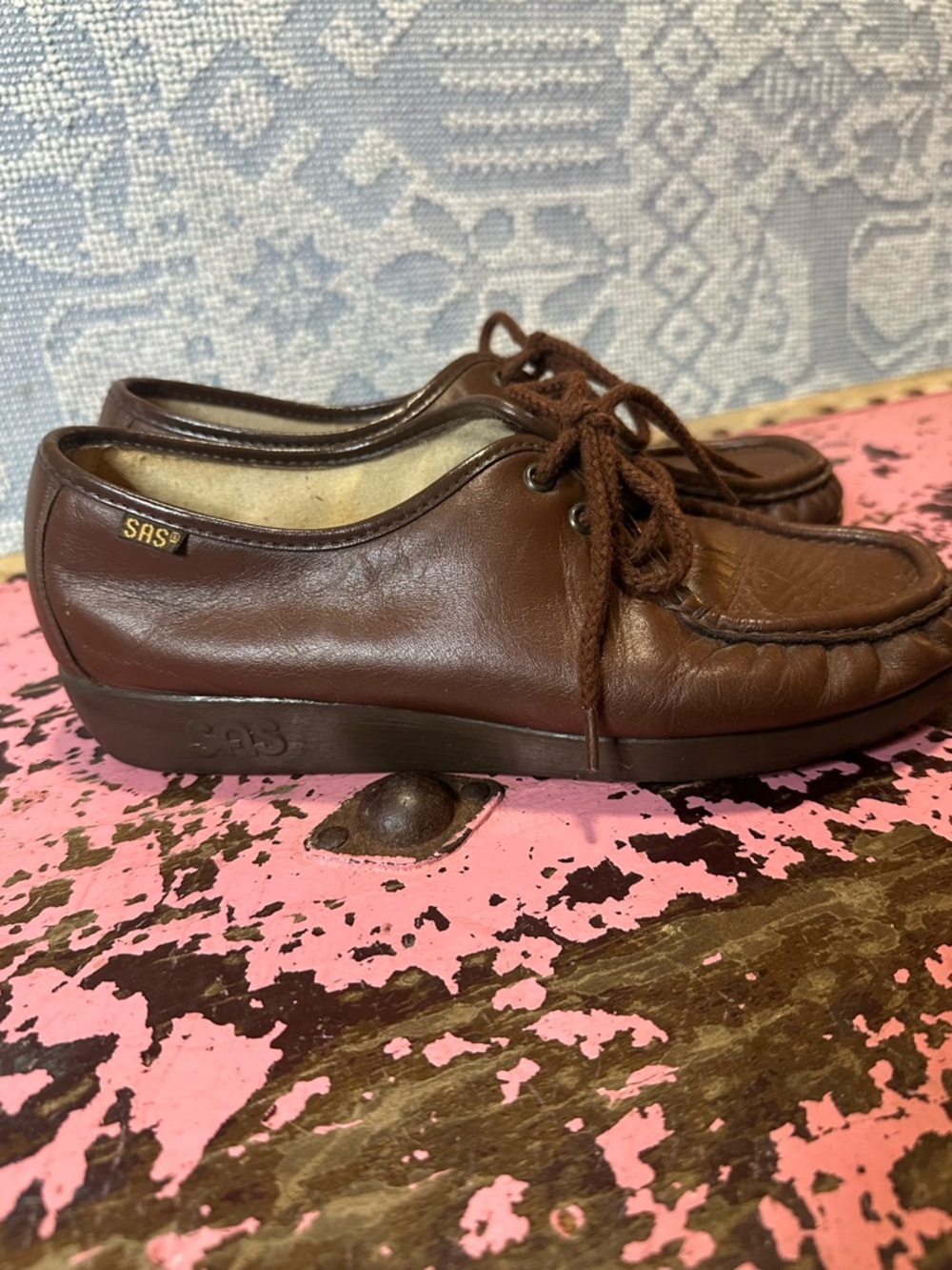 VINTAGE SAS Brown “Bounce” Wedge shoe sz 8 - Picture 7 of 14